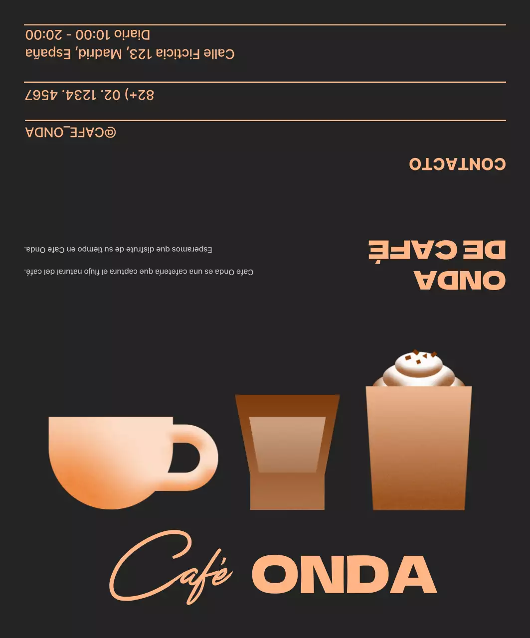 Anuncio de cafetería moderna negra