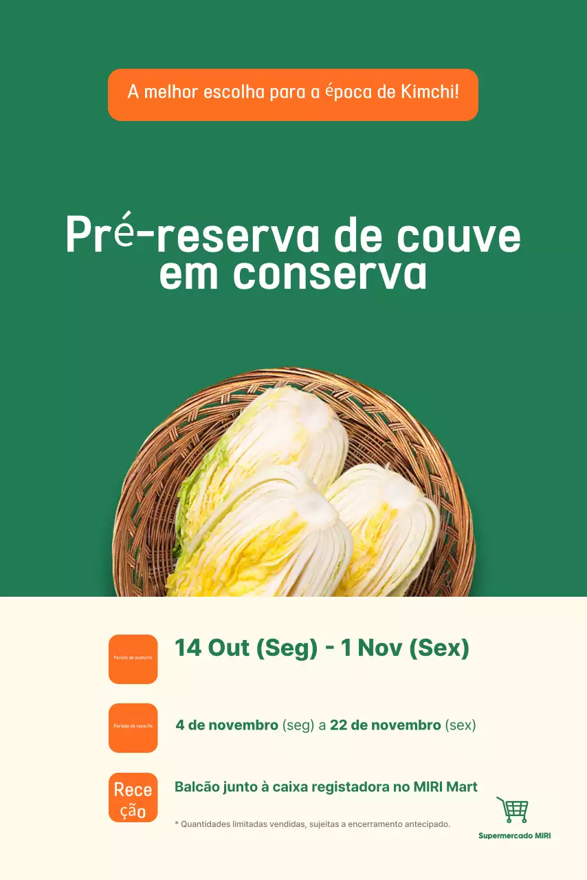 Guia de reserva do Kimchi verde básico