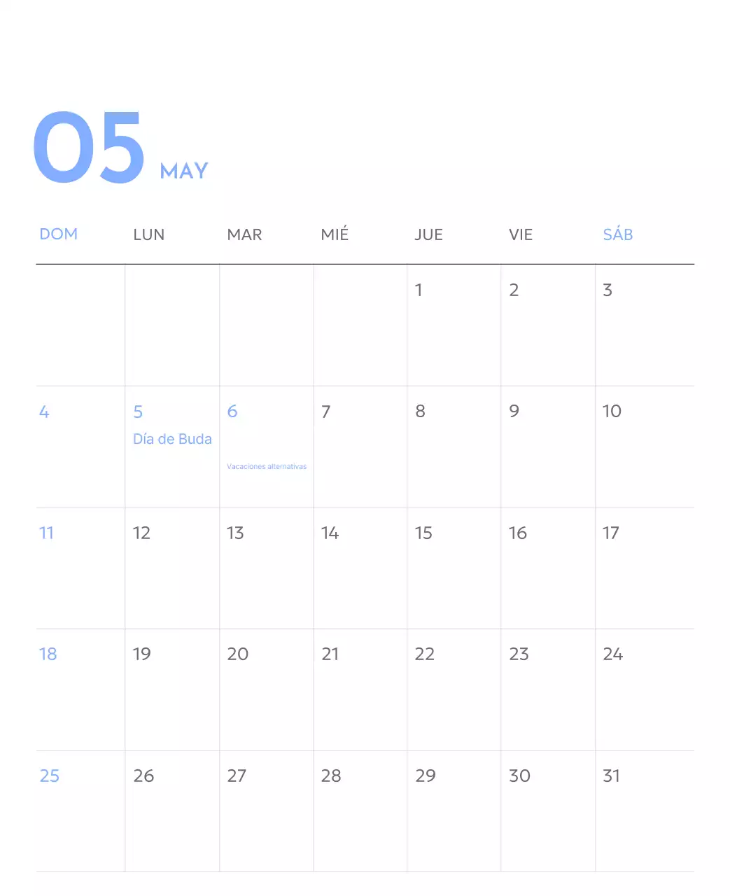Calendario fotográfico de seguimiento de objetivos con un toque de azul
