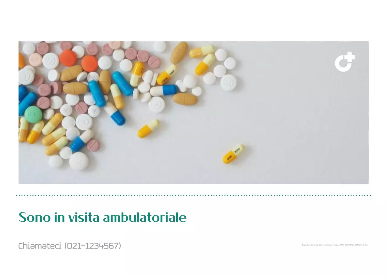 Calendario ospedaliero in cornice verde