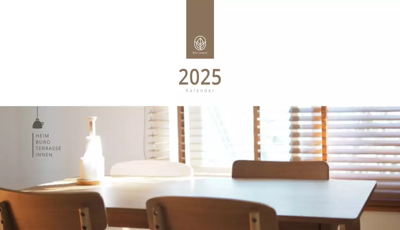 Beigefarbener minimalistischer Innenkalender