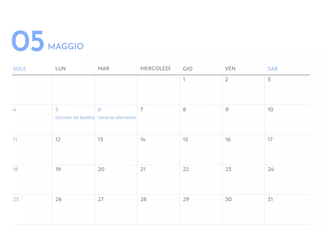 Calendario con foto tracciatore di obiettivi con un tocco di blu
