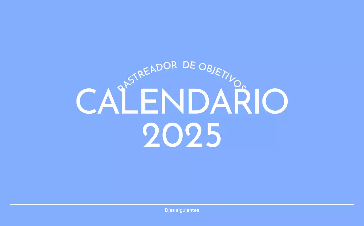 Calendario fotográfico de seguimiento de objetivos con un toque de azul
