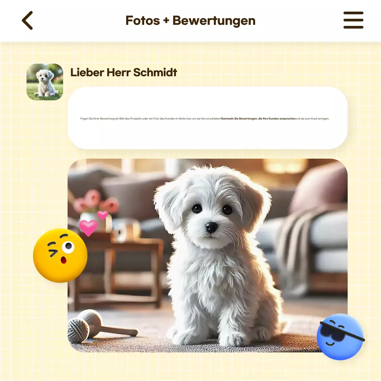 Gelbe einfache Bewertungsvorlage fördern