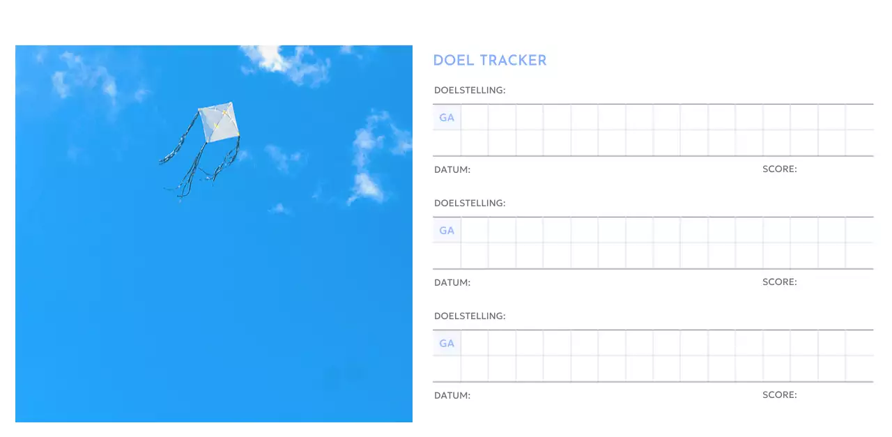 Photo goal tracker kalender met een vleugje blauw