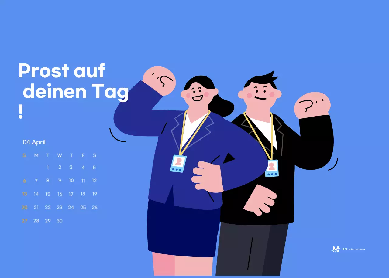 Motivationskalender mit energiegeladenen Illustrationen und positiven Zitaten auf hellblauem Hintergrund