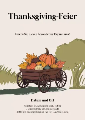 Beige Rustikale Feier Einladung