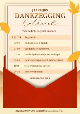 oranje klassieke uitnodiging voor Thanksgiving