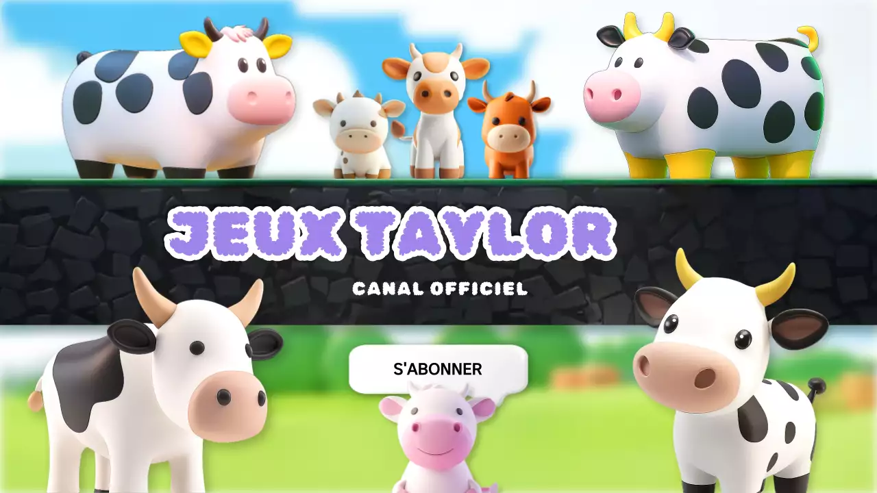 blanc noir violet jaune gaming template youtube channel cartoon style