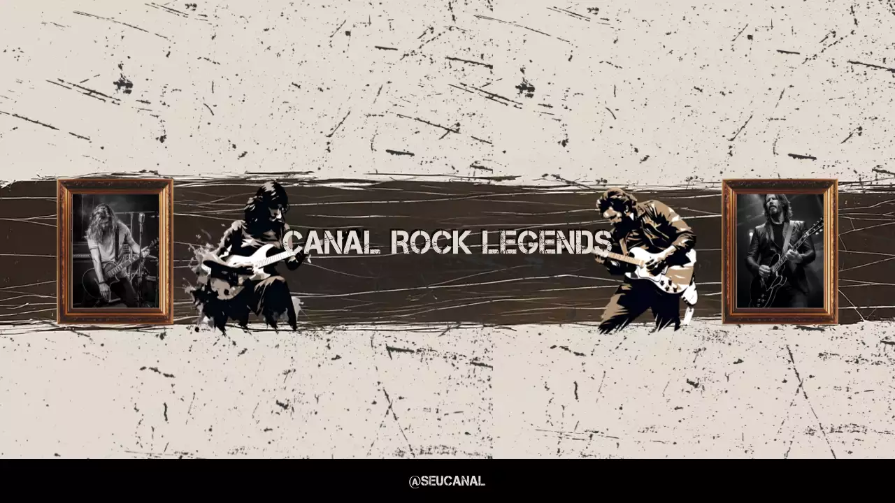 Anúncio de música rock retro bege