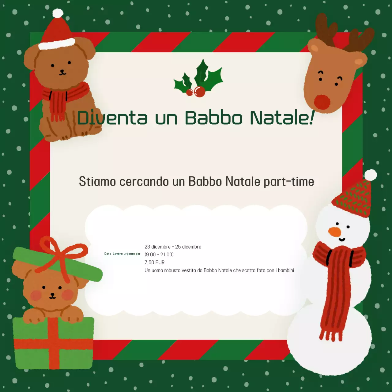 Offerte di lavoro part-time per il Natale in verde e in accogliente