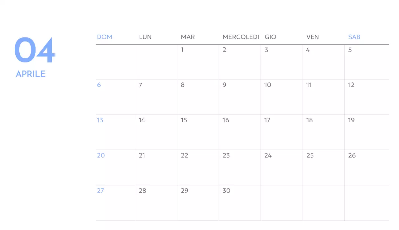 Calendario con foto tracciatore di obiettivi con un tocco di blu