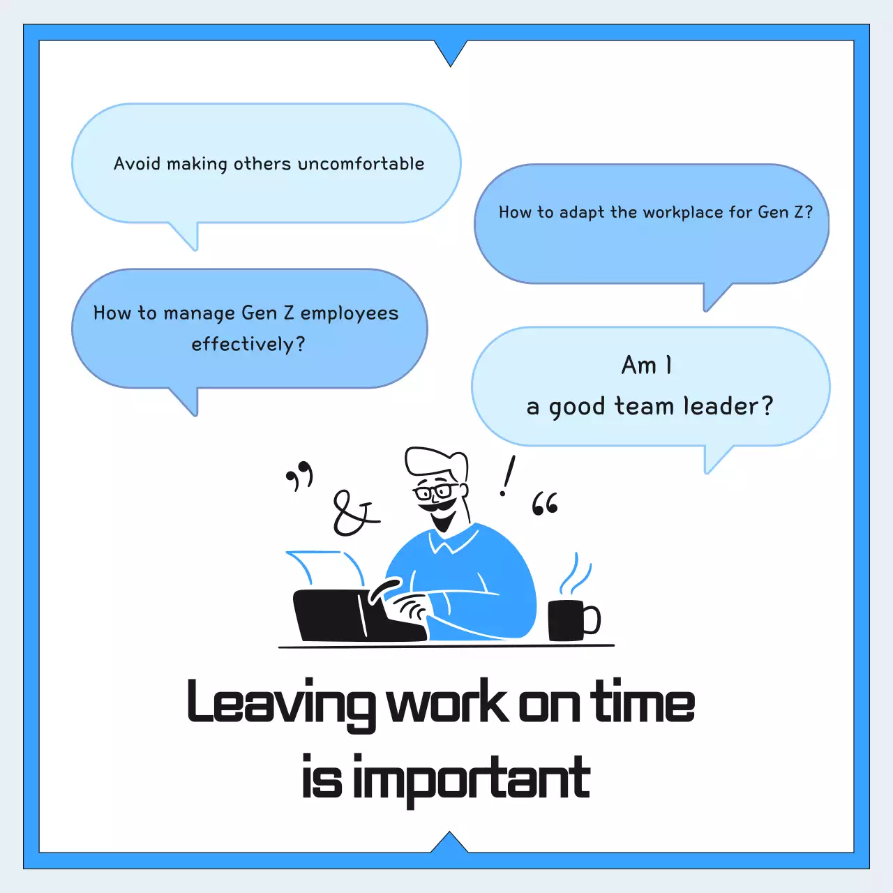 Guia de local de trabalho moderno azul Carrossel do Instagram