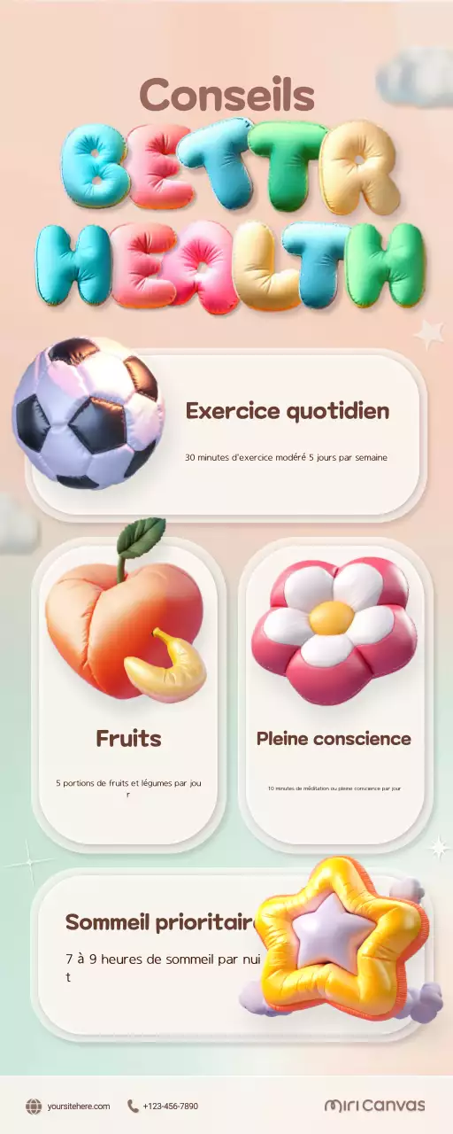 guide de conseils pour un mode de vie sain, coloré et branché