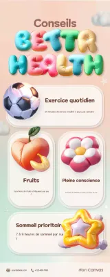 guide de conseils pour un mode de vie sain, coloré et branché