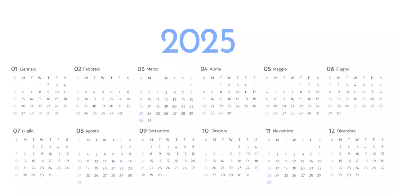 Calendario con foto tracciatore di obiettivi con un tocco di blu