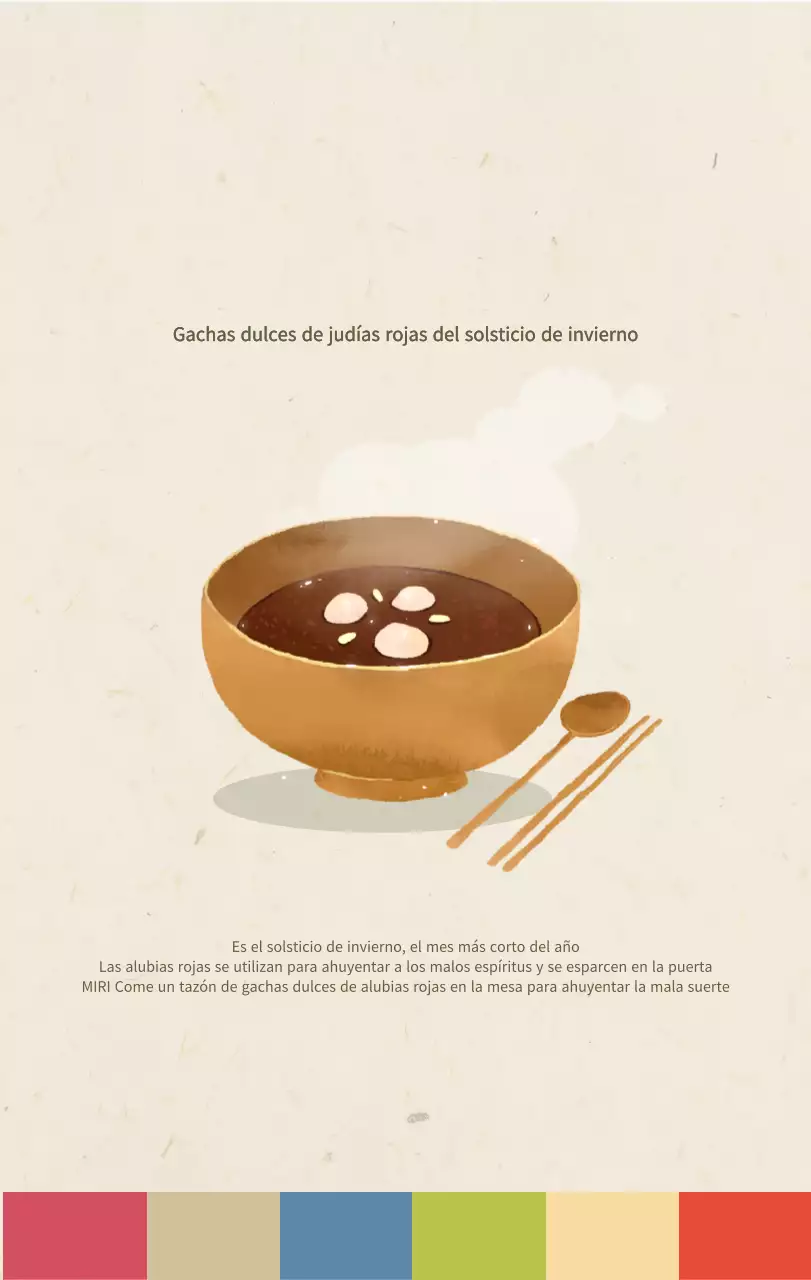 Calendario de comidas tradicionales en beige