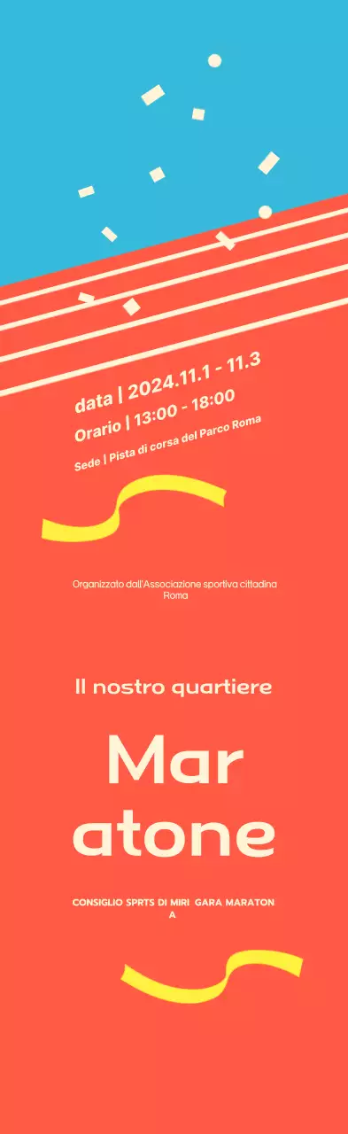 Evento maratona arancione brillante