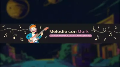 nero giallo verde musica tutorial canale youtube template stile cartone animato