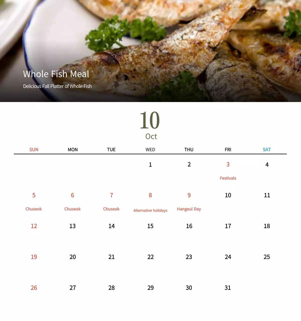 Kalender Makanan Tradisional Krem
