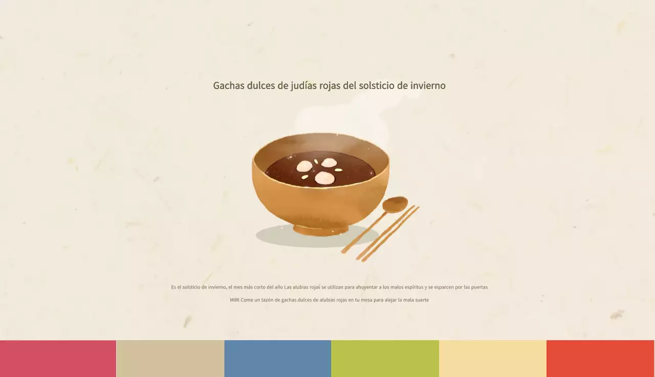 Calendario de comidas tradicionales en beige