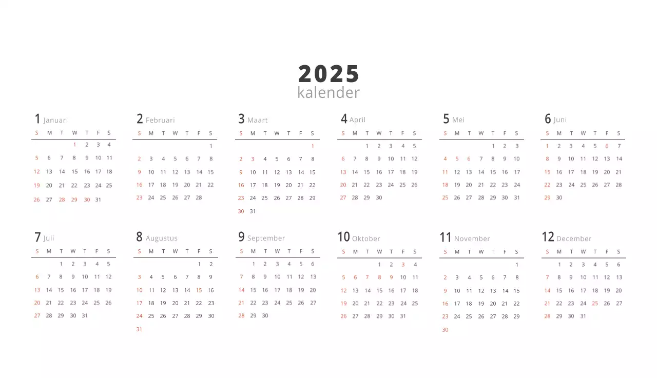 Beige minimalistische interieurkalender