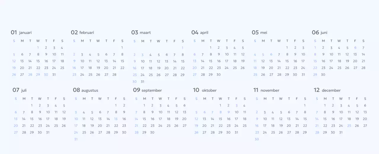 Photo goal tracker kalender met een vleugje blauw