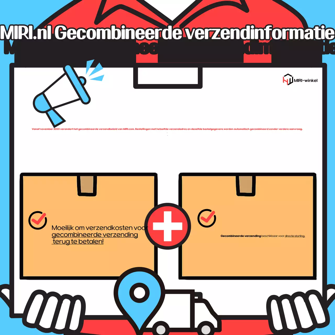Lichtblauwe eenvoudige verzendinstructies