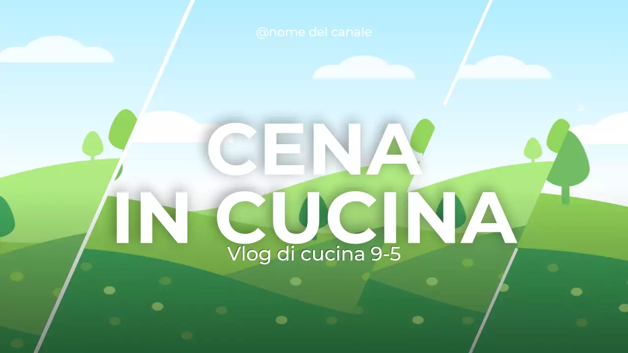 arancio beige verde cucina cena vlog stile moderno