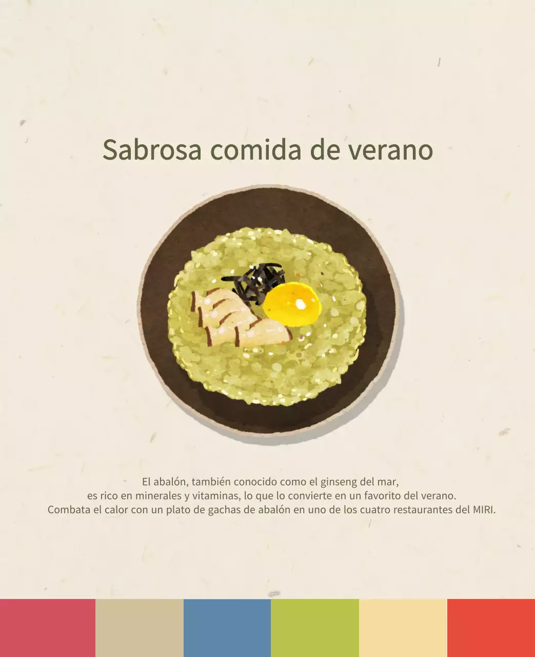 Calendario de comidas tradicionales en beige