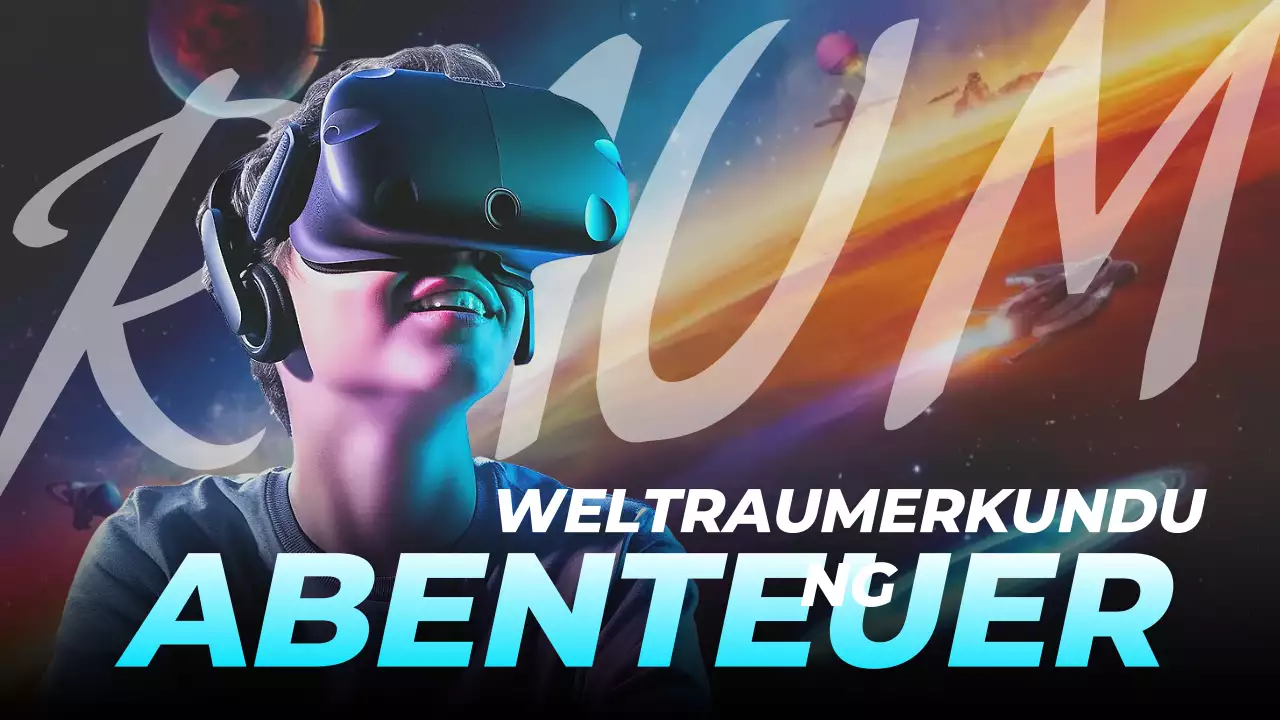 Blaue futuristische Weltraumwerbung