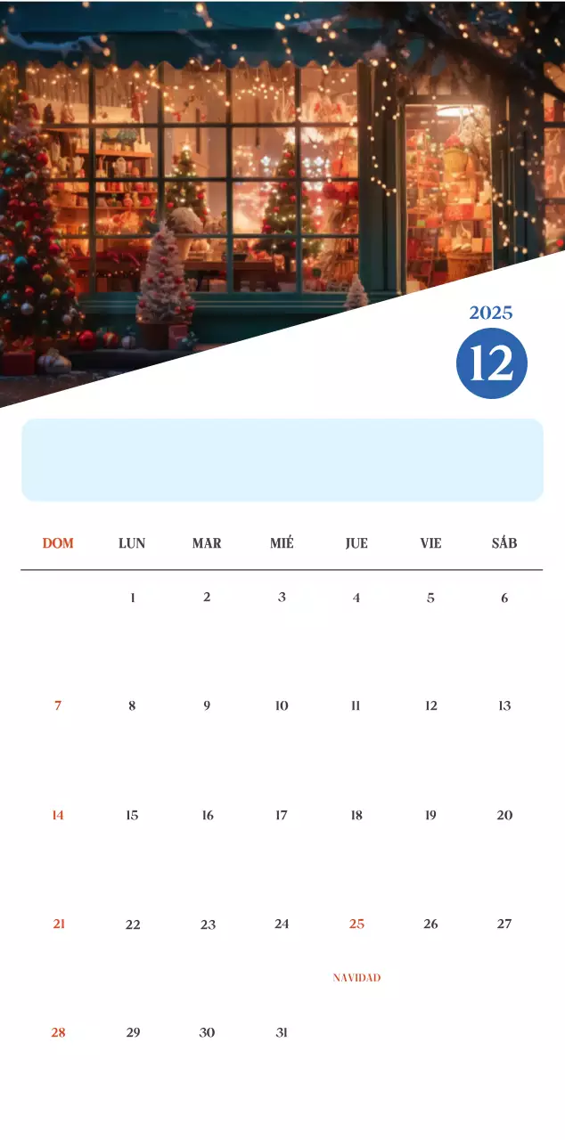 Calendario del Hospital Moderno Azul
