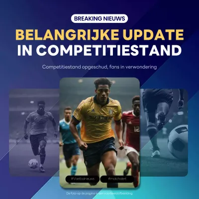 blauw modern sport aankondiging