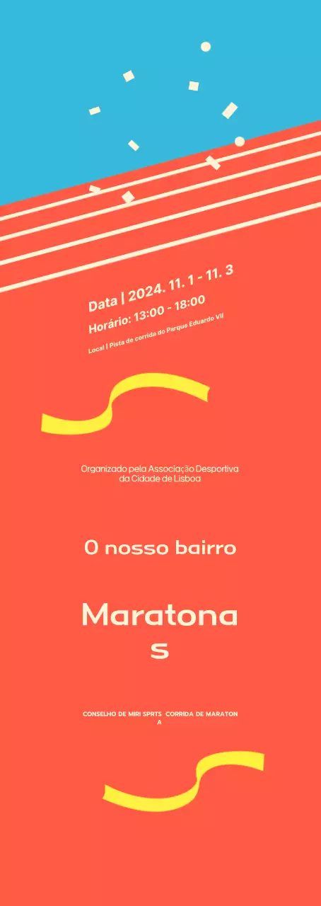 Maratona laranja brilhante