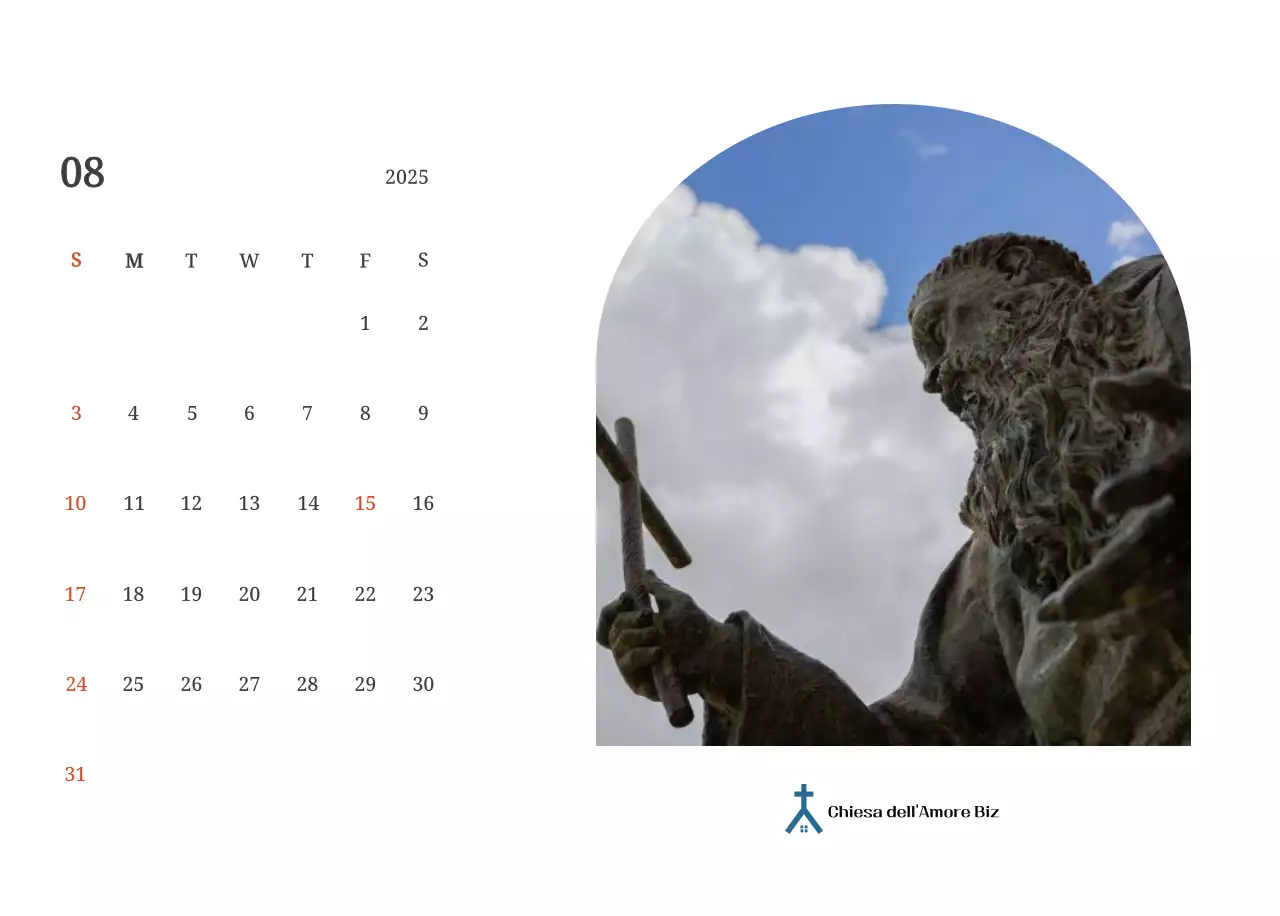 Un calendario fotografico con chiese in dipinti di paesaggio