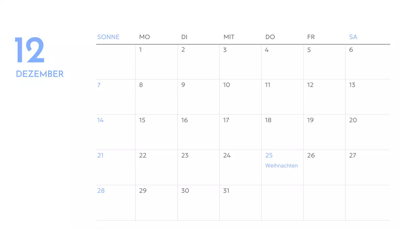 Foto-Zielverfolgungskalender mit einem Hauch von Blau