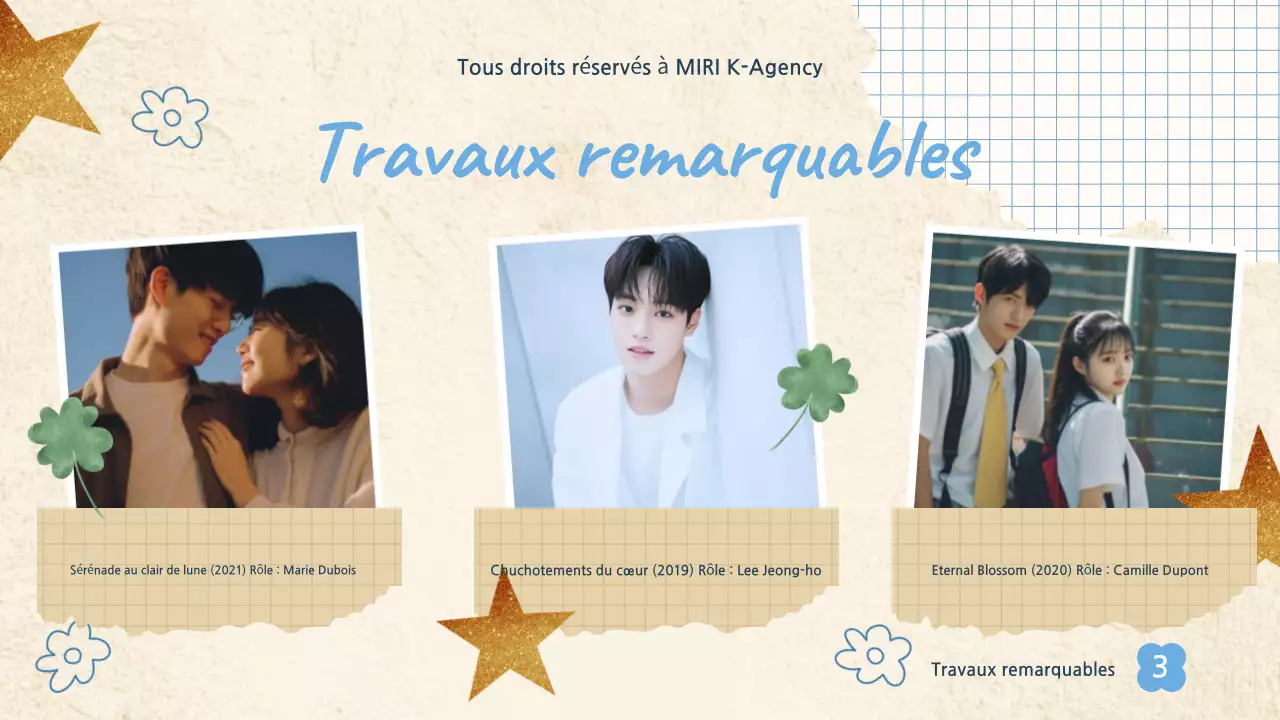 esthétique beige style scrapbook moderne présentation d'un k-drama