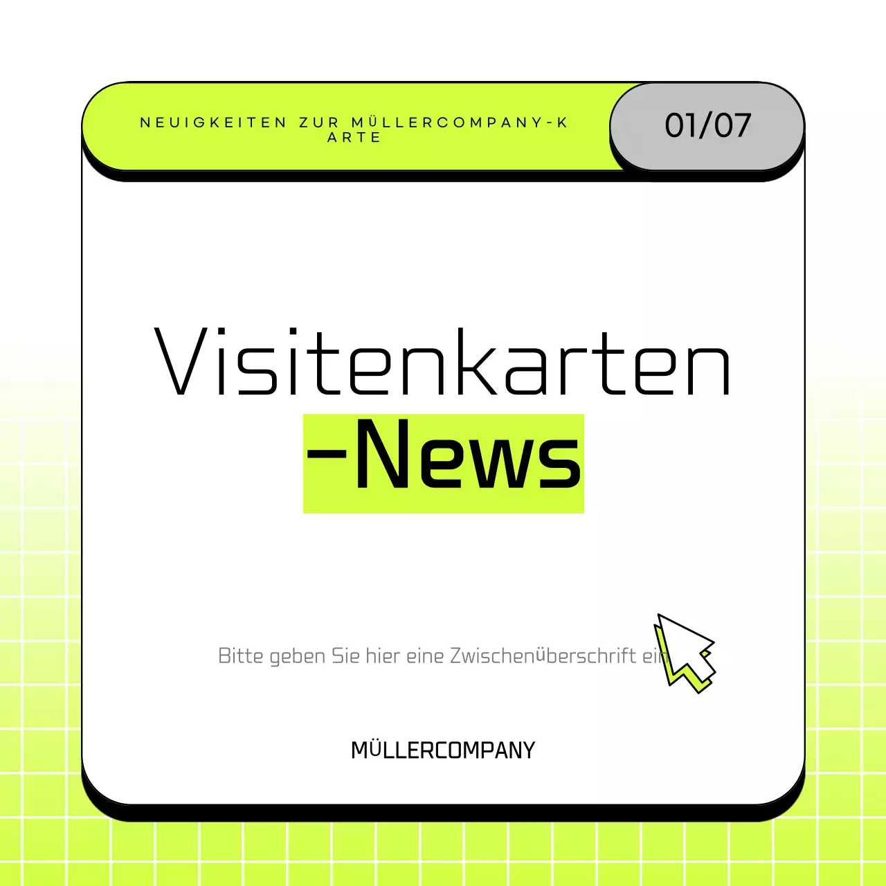 Einfaches Geschäftsanschreiben in Chartreuse und Weiß