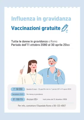 Guida alla vaccinazione ordinata in azzurro