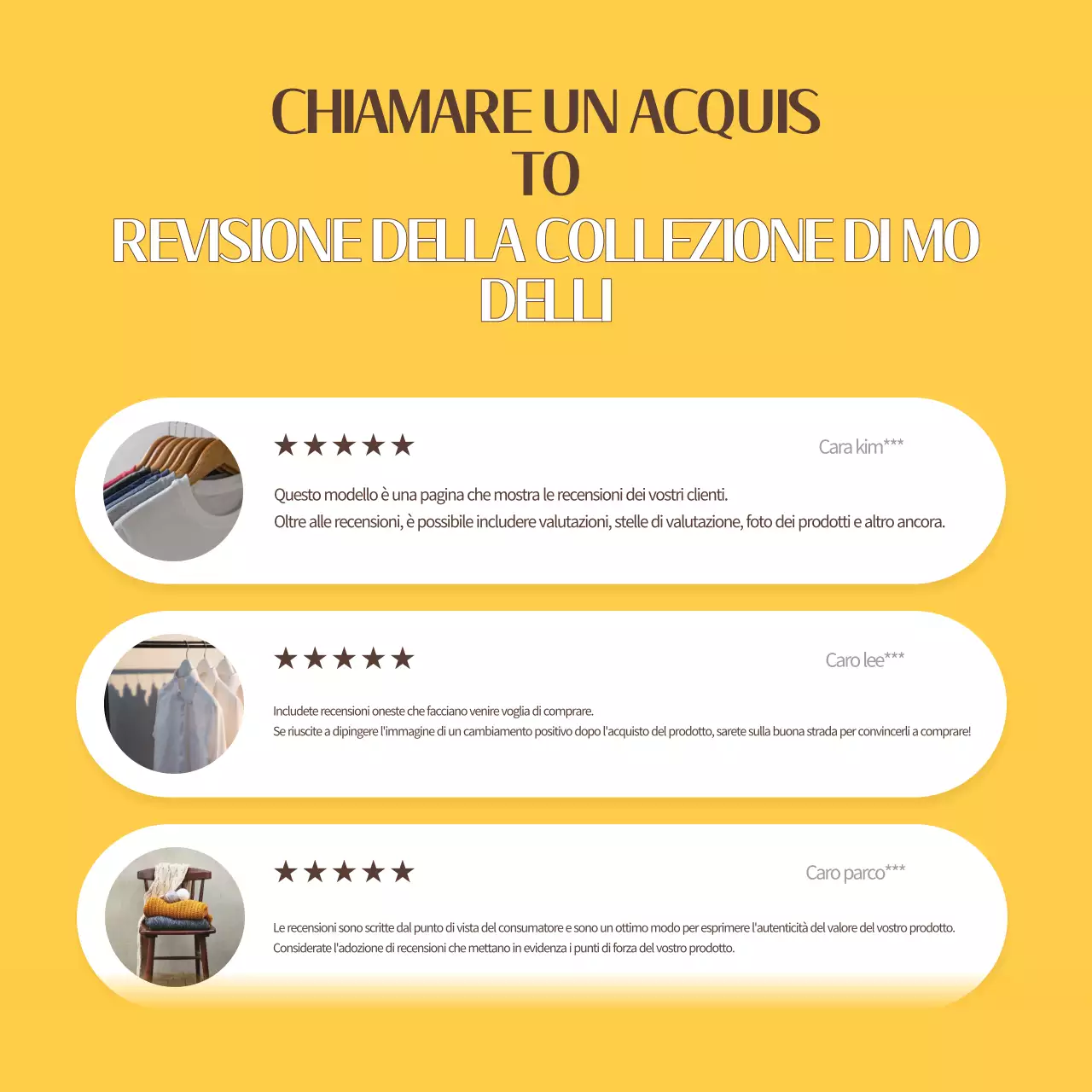 Una raccolta di semplici modelli di revisione in giallo