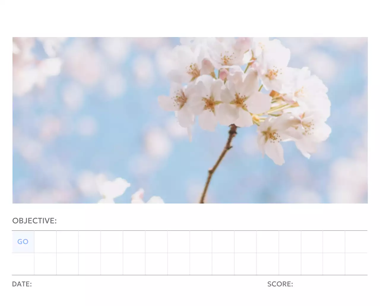 Kalender pelacak sasaran foto dengan percikan warna biru
