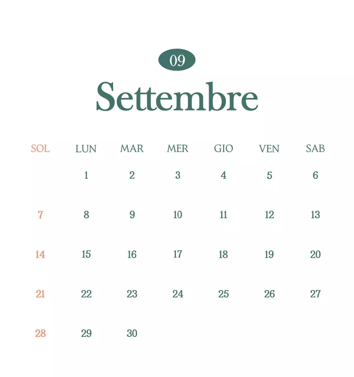 Un moderno calendario dei caffè con i consigli per la bevanda del mese
