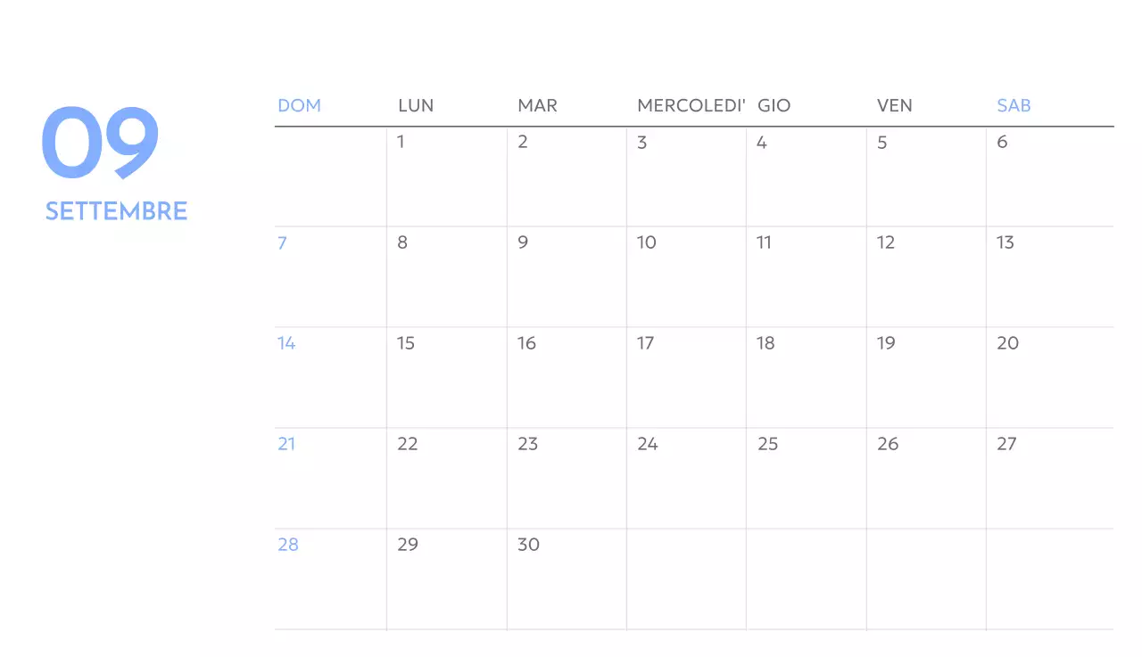 Calendario con foto tracciatore di obiettivi con un tocco di blu