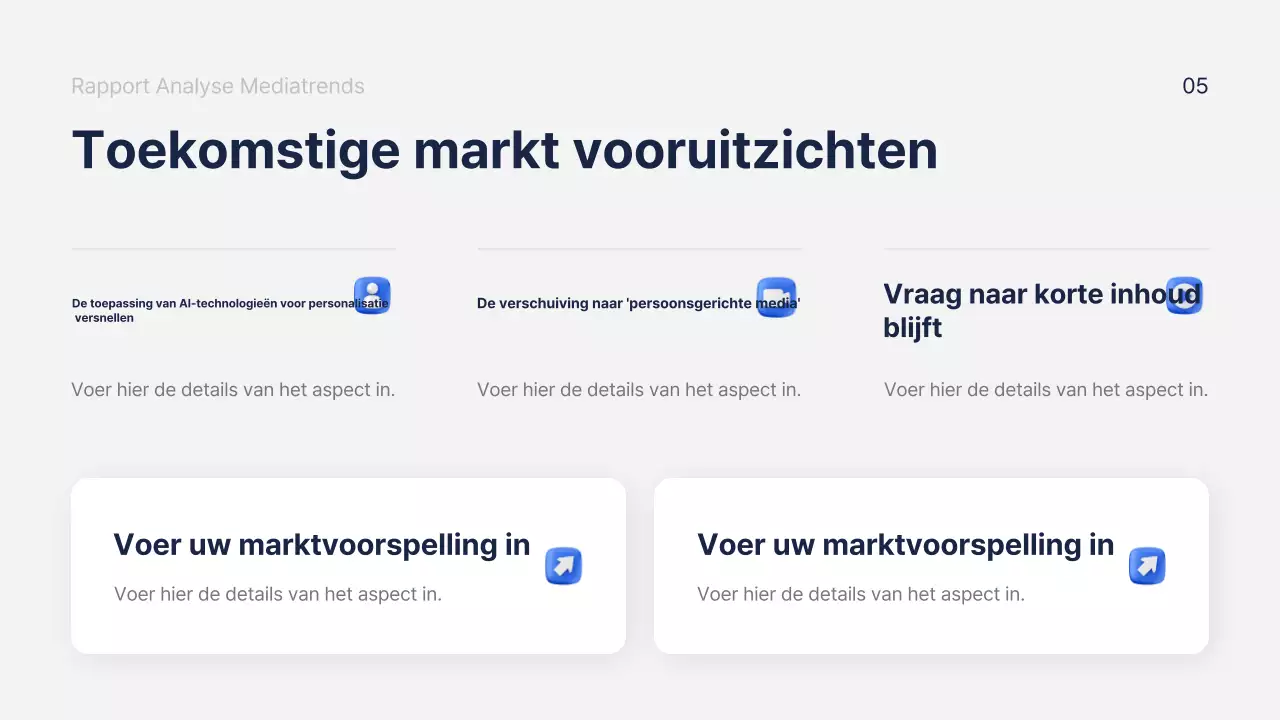 Marineblauw modern marketinganalyserapport