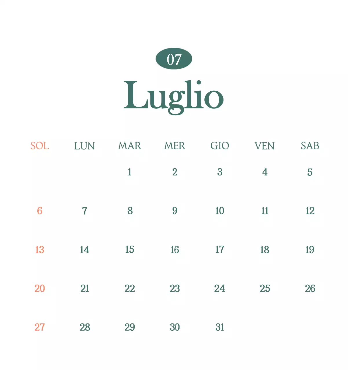 Un moderno calendario dei caffè con i consigli per la bevanda del mese