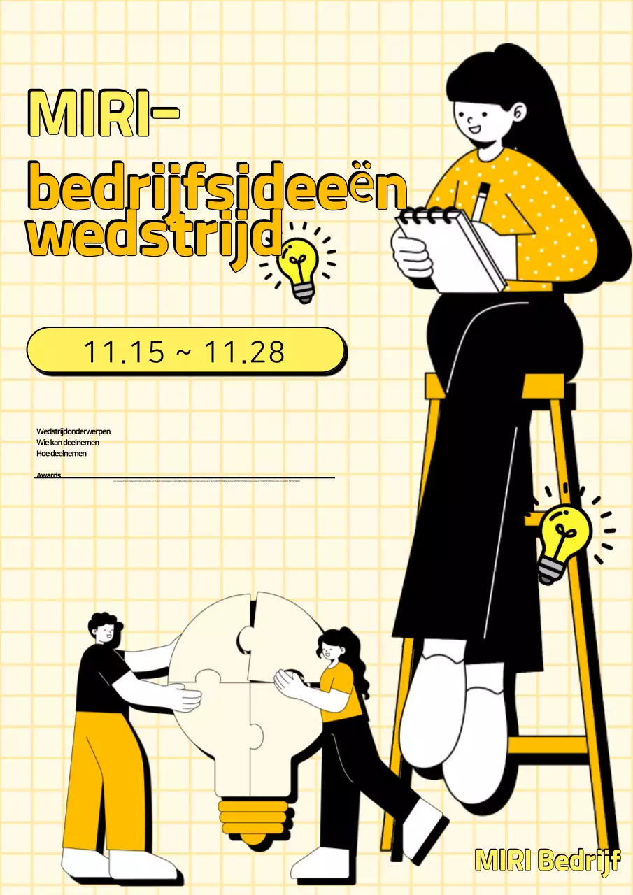Aankondiging interne ideeënwedstrijd Yellow Pop