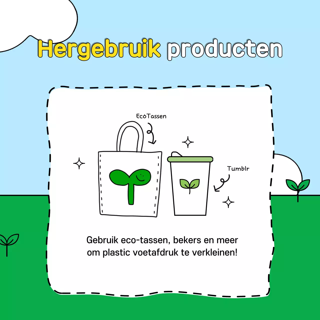 Promoot de groene en lichtblauwe levensuitdaging