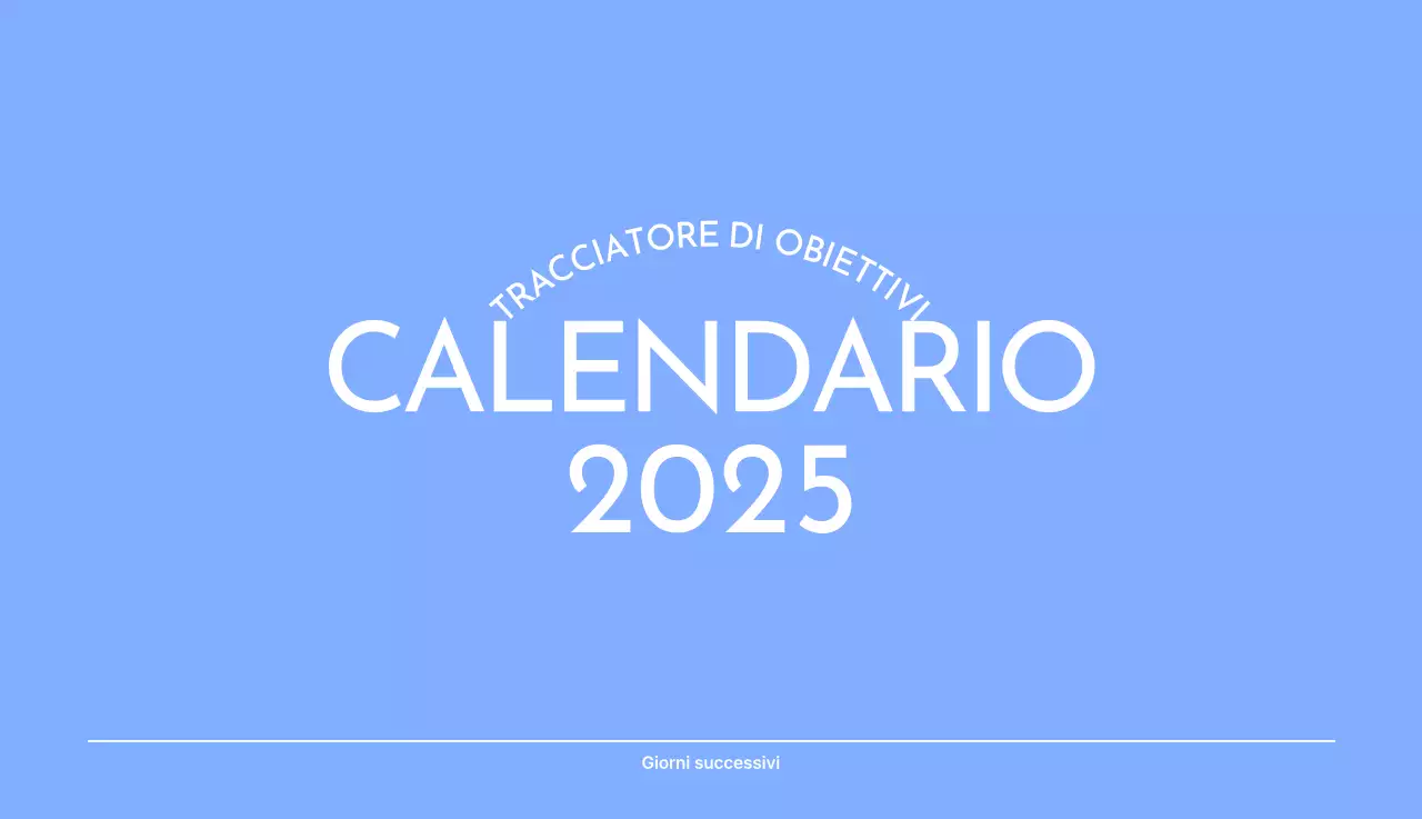 Calendario con foto tracciatore di obiettivi con un tocco di blu
