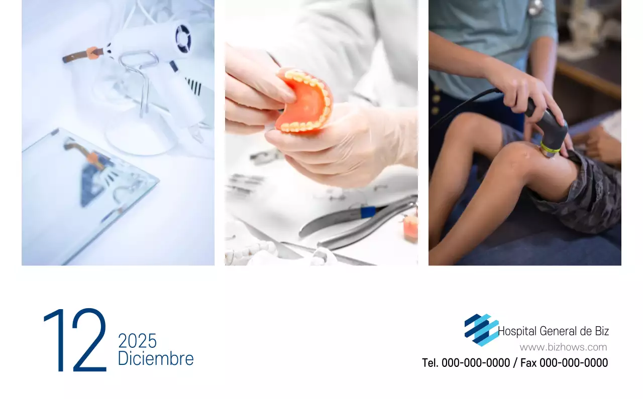 Calendario Promocional Hospital Navy White Simple