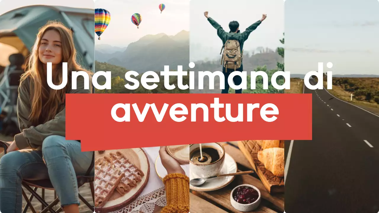 arancione blu verde viaggio vlog stile moderno